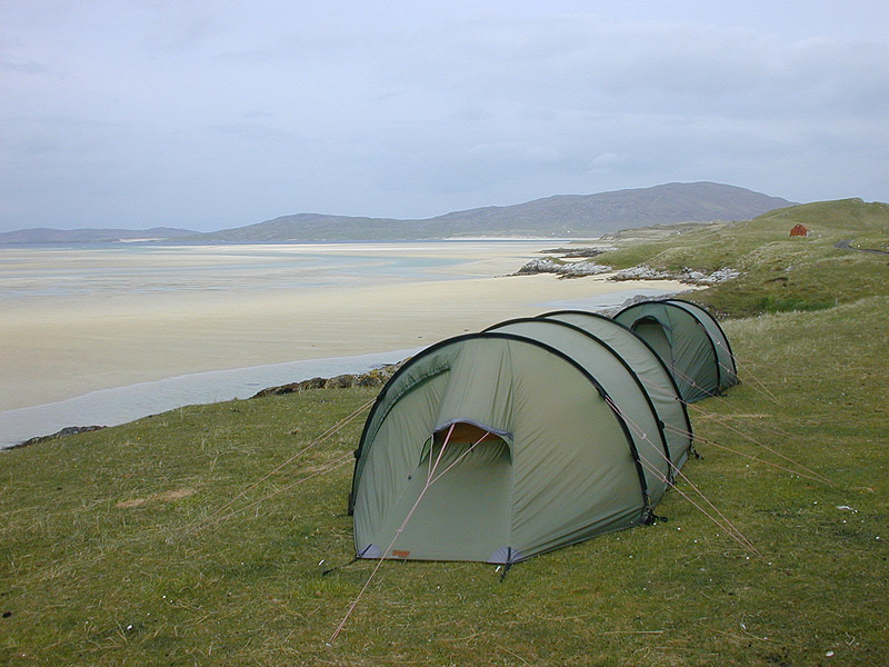 Wild Camping an der schottischen Kueste bei Luskentyre, Isle of Harris