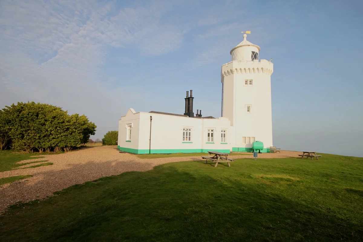 South Foreland Lighthouse auf den White Cliffs of Dover – viktorianischer Leuchtturm auf der Klippe